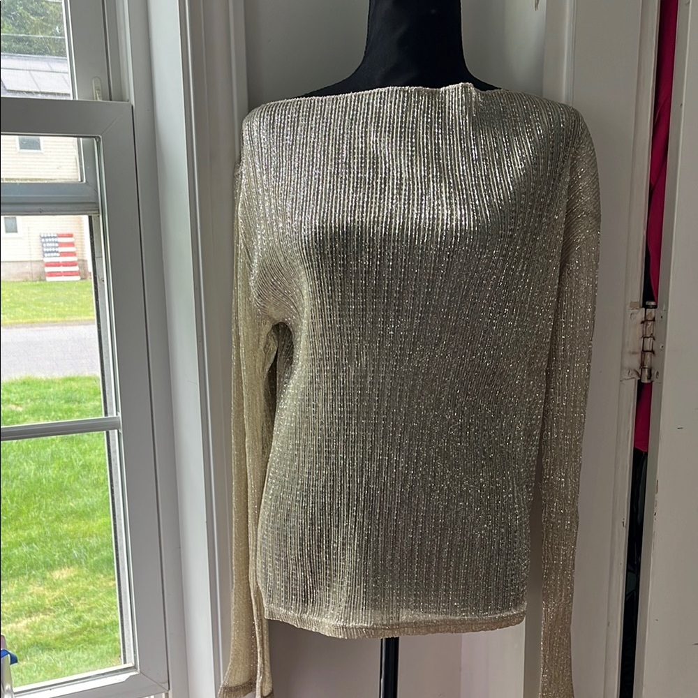 J. Crew Metallic Gold Blouse